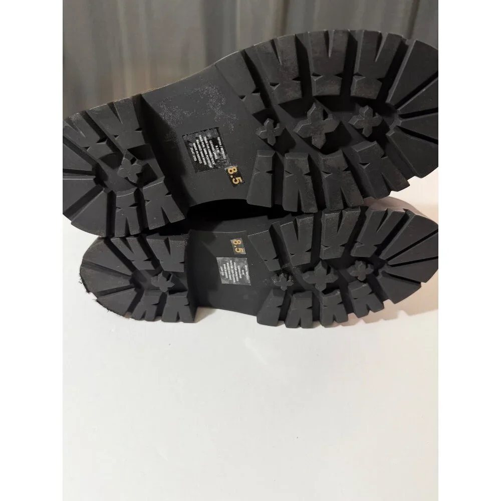 NWOB Steve Madden Reyen Lace-Up Lug-Sole Hiker Boots Black Size 8.5 - Picture 6 of 7